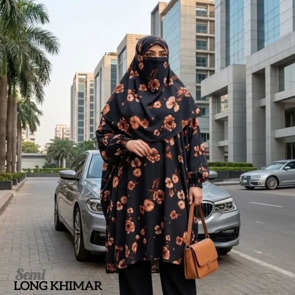 Semi Long Pocket Khimar