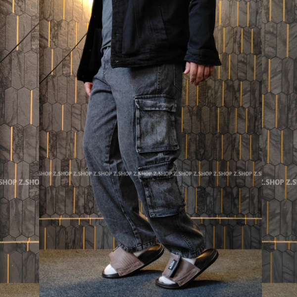 8 pocket Baggy Jeans ash