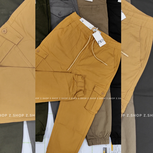 khakhi 6 pocket drawstring joggers