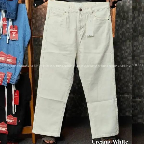 White 4 Pocket Denim Baggy Jeans Pant
