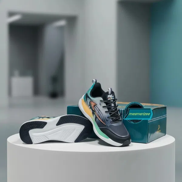 Premium Running Mesh Sneakers (Aax-603-blk/orange)