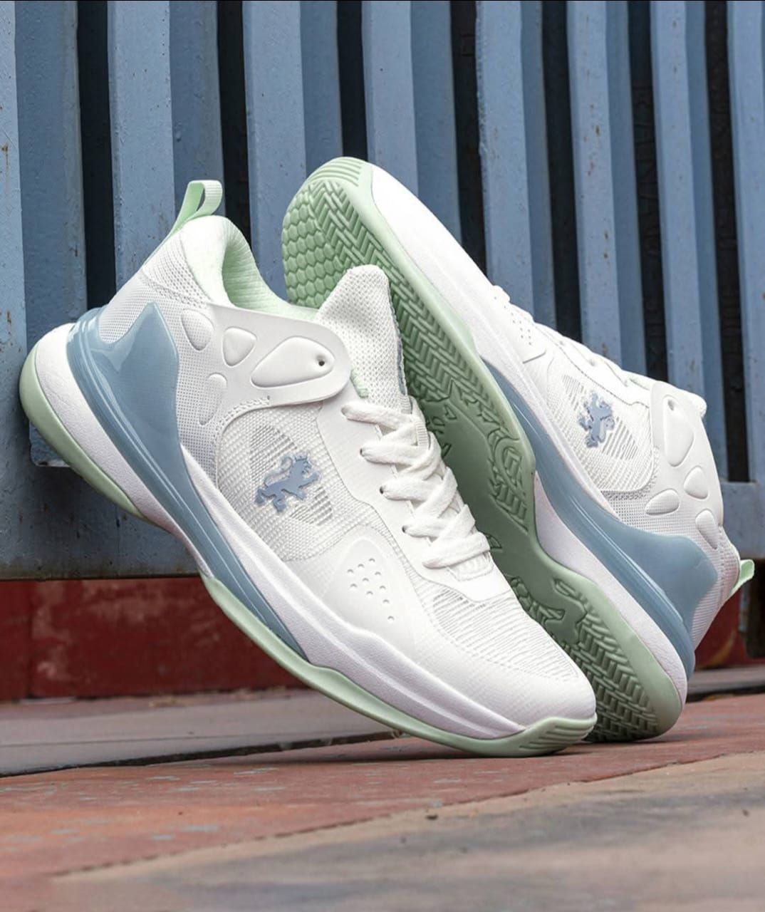 Running Shoes Mesh Sneakers for Men (Product Code: RT White/Green) )