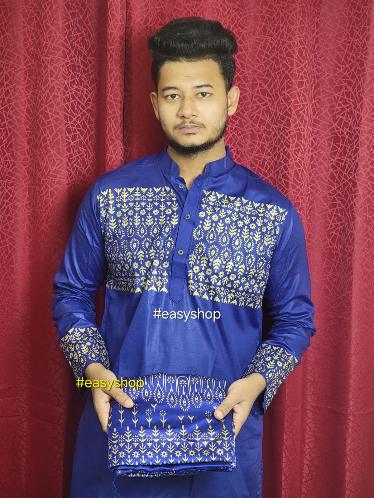 বঁধুয়া বেনারসি শাড়ি জাপানি  সিল্ক  শাড়ি এবং পাঞ্জাবি + ব্লাউজ পিস + গিভ বক্স