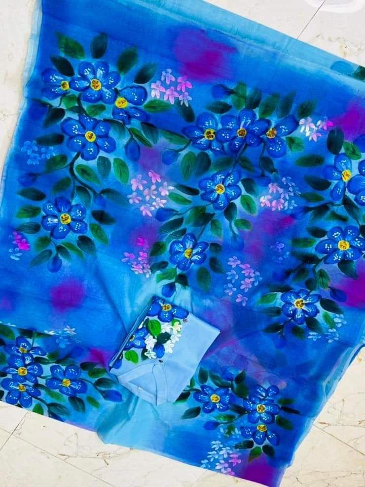 Hand print saree and Panjabi dHP