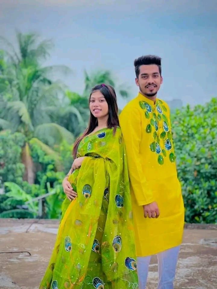 Hand print saree and Panjabi dHP