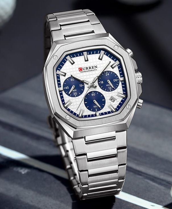 CURREN 8459 Men's Stainless Steel Quartz Watch Luxury Fashionable Casual Wristwatch For Men