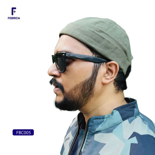 Stylish Brimless Cap for Men with Adjustable Skullcap Docker Ash