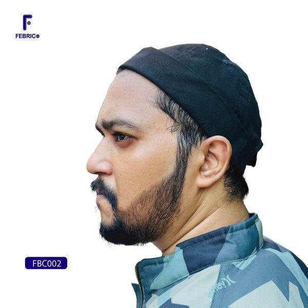 Stylish Brimless Cap for Men with Adjustable Skullcap Docker Black