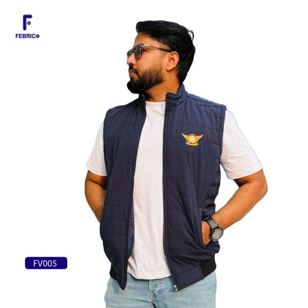 Stylish Vest Jacket for Men Deep Blue FV005