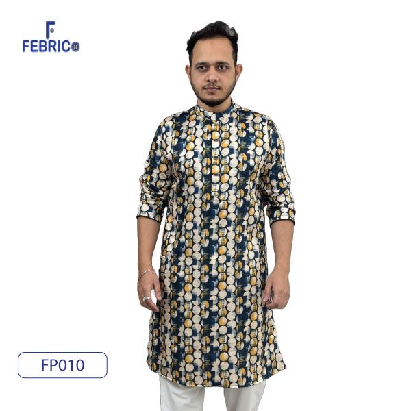 Classic High-Quality Gauze Fabric Printed Panjabi