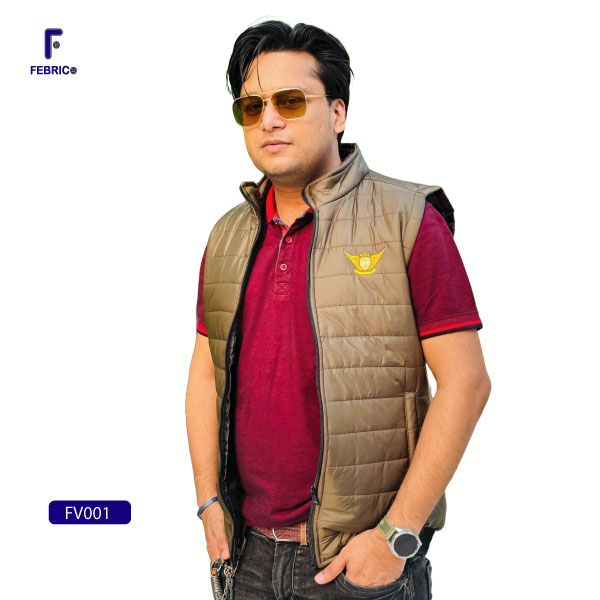 Stylish Vest Jacket for Men Golden FV001