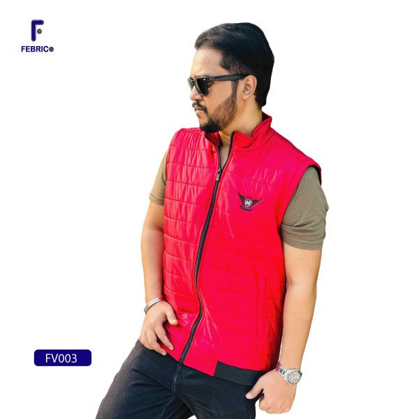 Stylish Vest Jacket for Men Red FV003