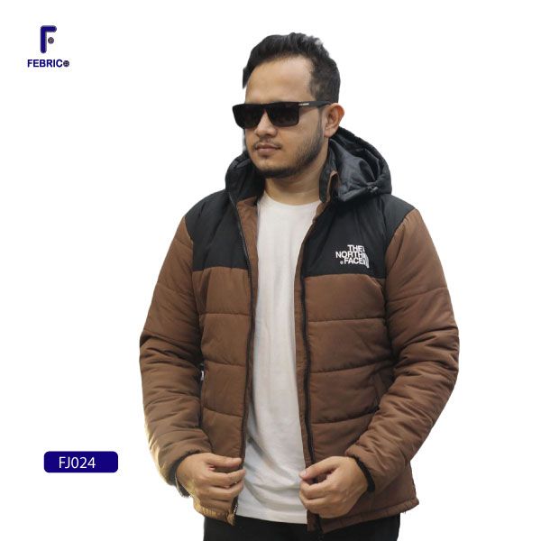 Exported Insulated Zipper Premium Hoodie Jackets for Men Black & Coffee Combination