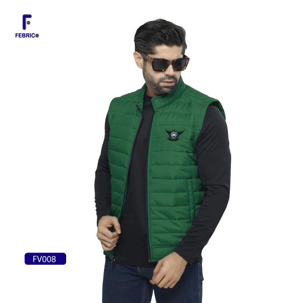 Stylish Vest Jacket for Men Green FV008