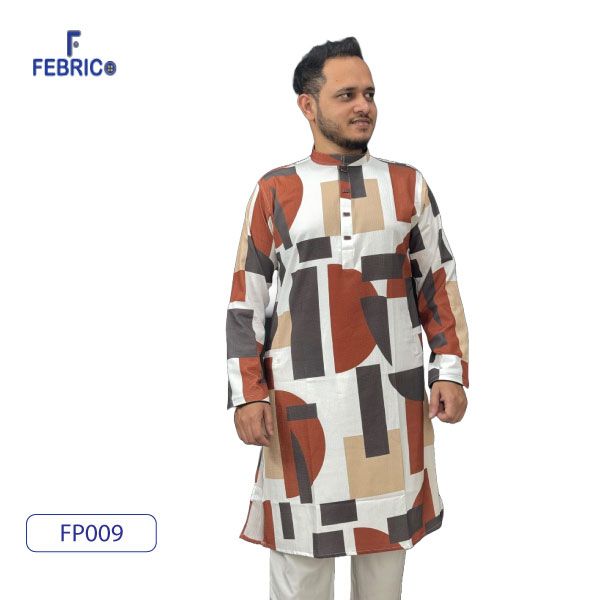 Classic High-Quality Gauze Fabric Printed Panjabi