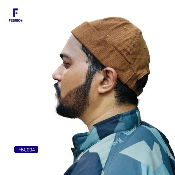 Stylish Brimless Cap for Men with Adjustable Skullcap Docker Coffee