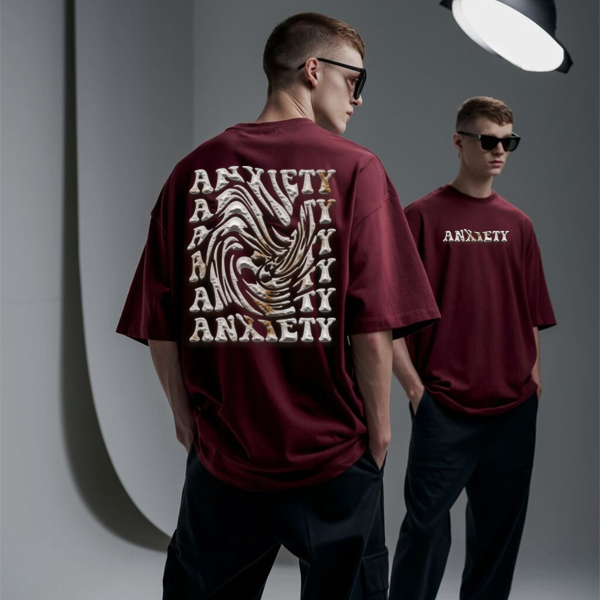 ANXIETY Maroon T-Shirt