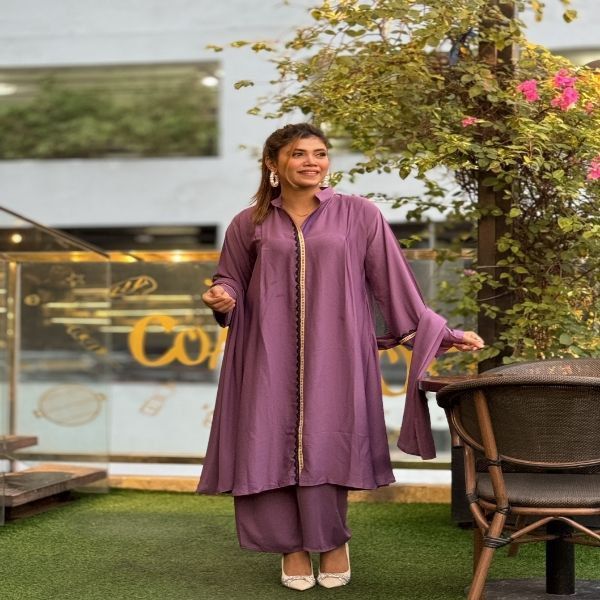 Ayaraa co-ord set(Deep Onion)