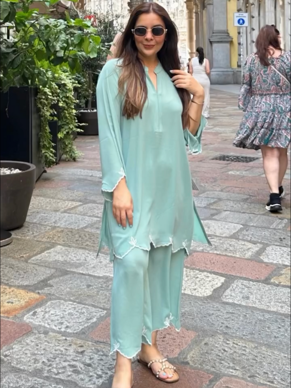 Ayesha Co-ord Set(pest colour)