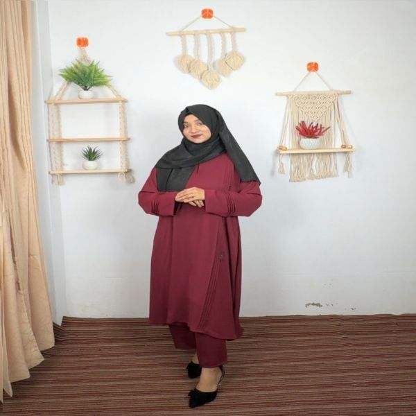 Pintop Co-ord Set(Meroon)