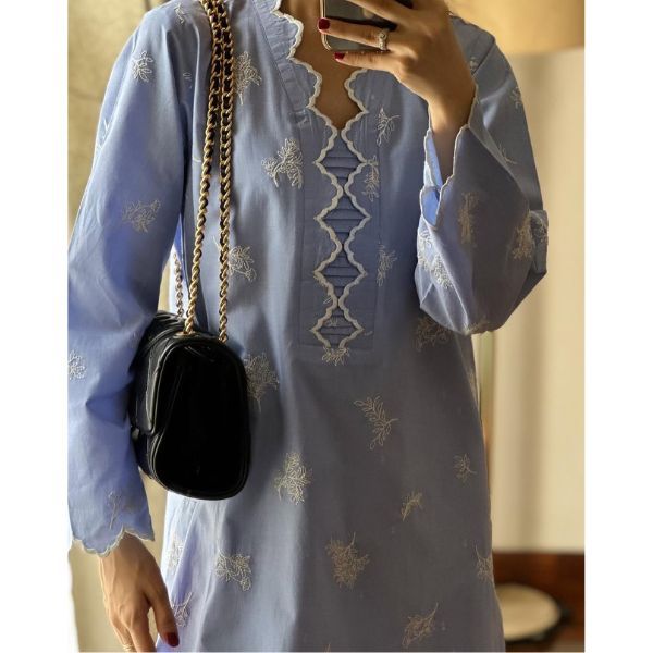 Latest Summer Friendly Embroidered Two-Piece For Regular Wear