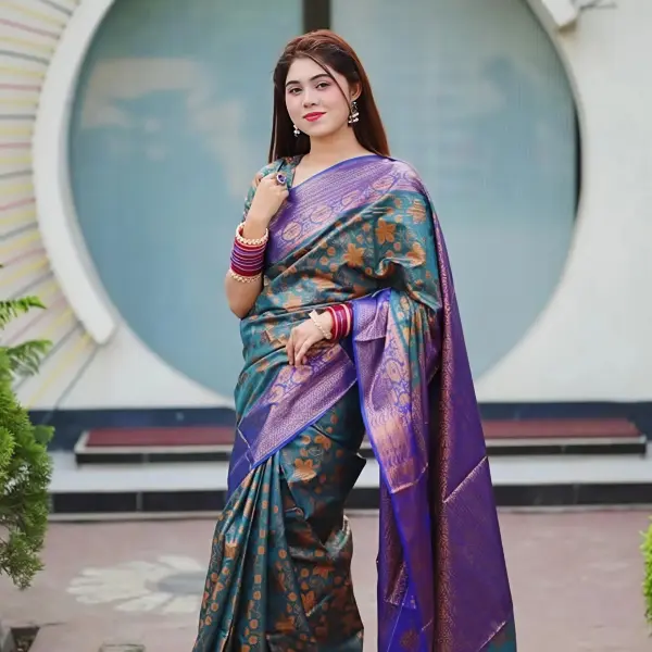 Kanchipuram katan saree কাঞ্জিপুরাম কাতান শাড়ী