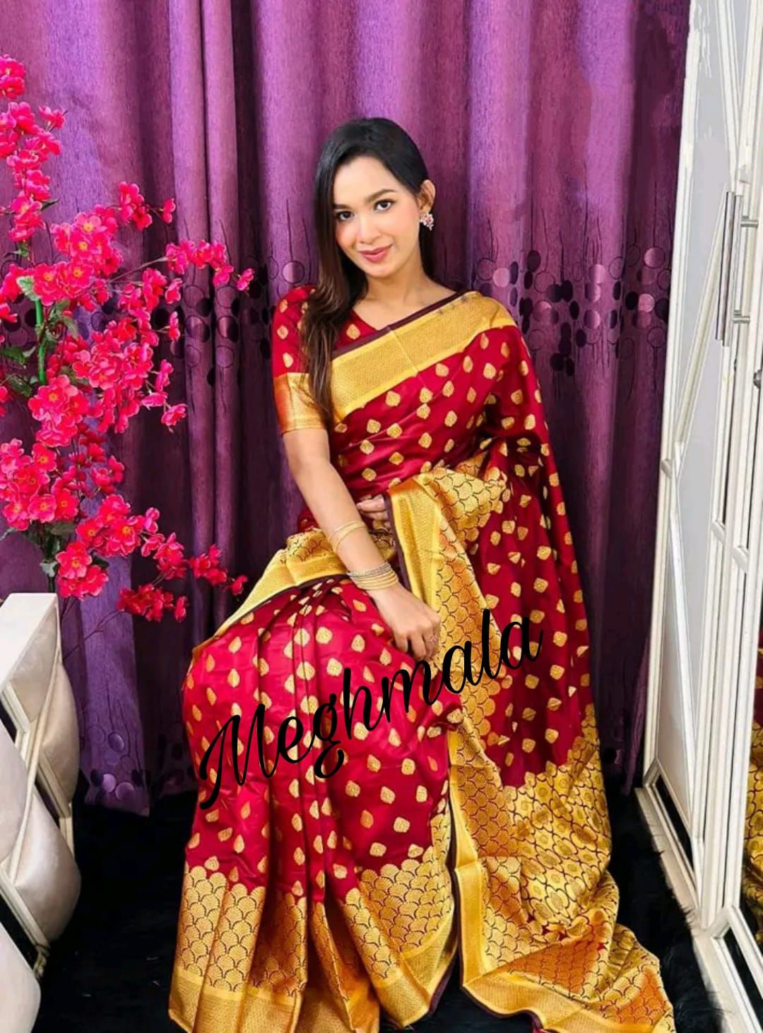 Meroon Katan Saree মেরুন কাতান শাড়ি
