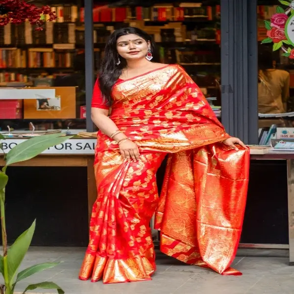 Lal Benaroshi Katan Saree লাল বেনারসি কাতান শাড়ি