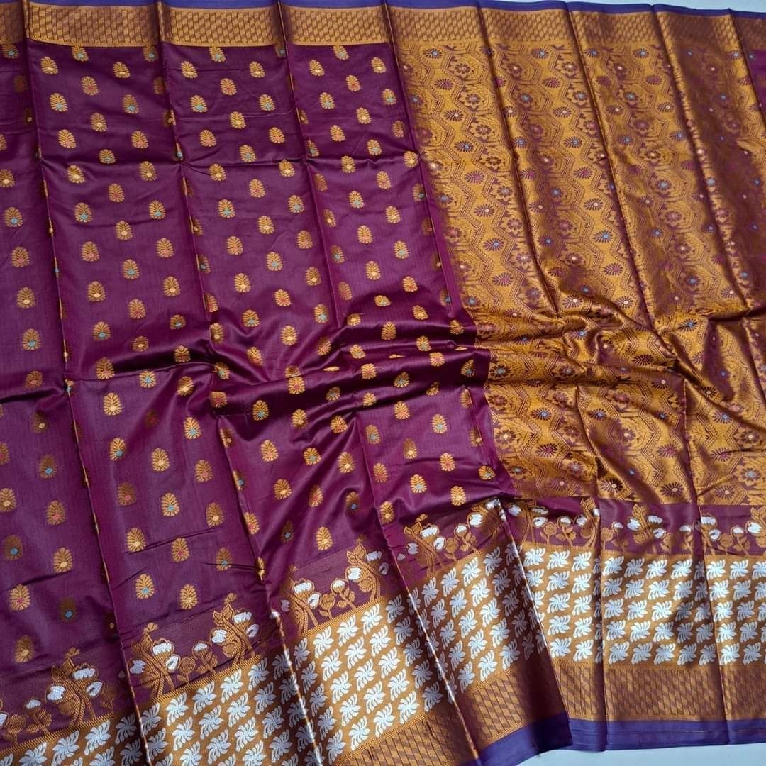 Jam & Golden Premium Katan Saree কাতান শাড়ি