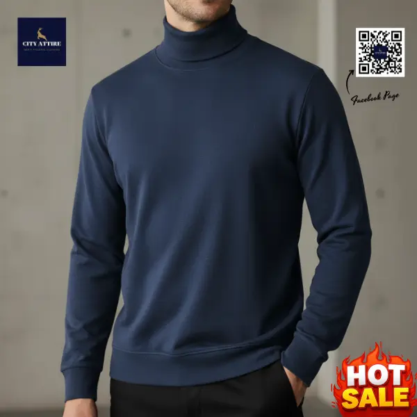 High Neck Sweater ( Nave Blue )
