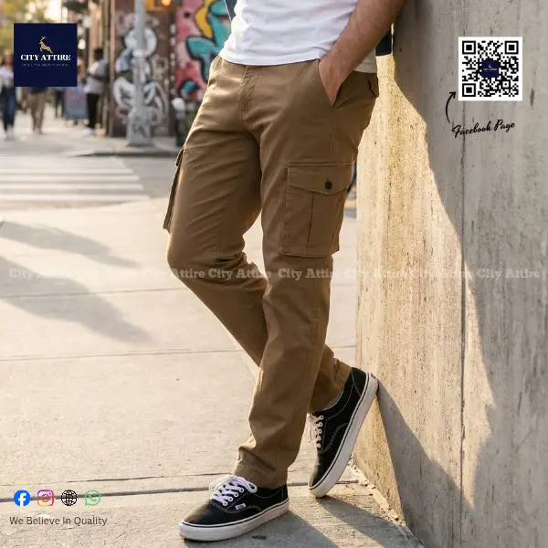 Premium Belt Loop 6 Pocket Cargo (Brown)