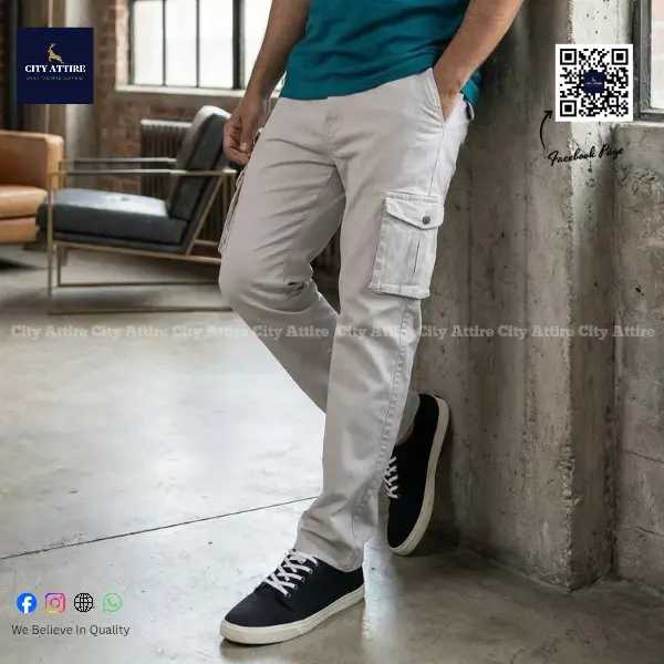 Premium Belt Loop 6 Pocket Cargo (Off white)