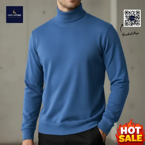 High Neck Sweater ( Sky Blue )