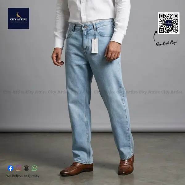 4 Pocket Baggy Jeans - Light Blue