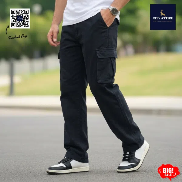 6 pocket Baggy Denim - Black