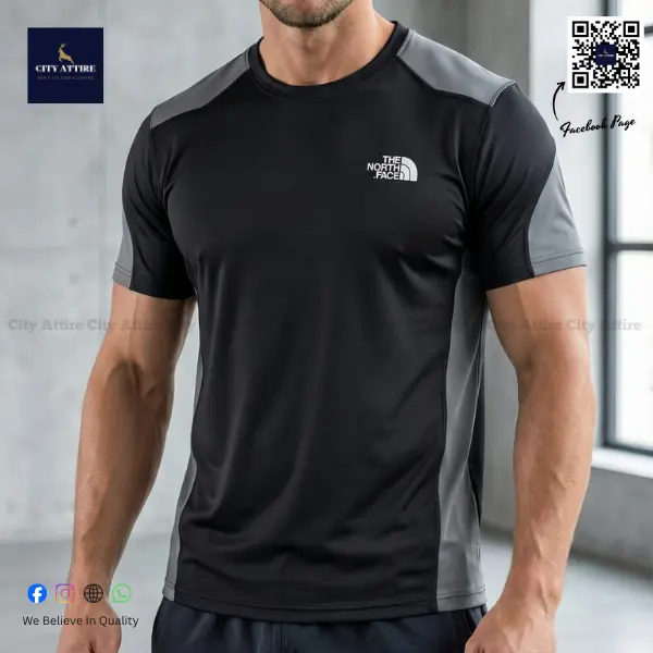 The North Face Men’s Active Performance T-Shirt (Black/Grey Panel)