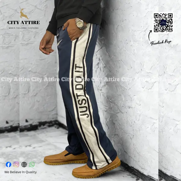 Side-Panel Joggers – Just Do It Edition (Nave Blue)