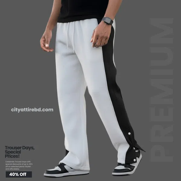 3 Button Trouser - White