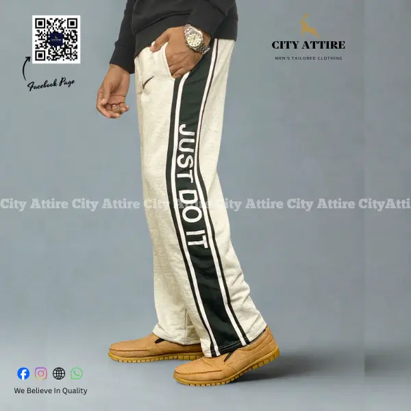 Side-Panel Joggers – Just Do It Edition ( Light Ash)