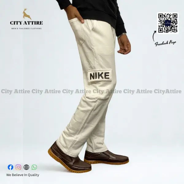 Premium Off White Cargo Joggers