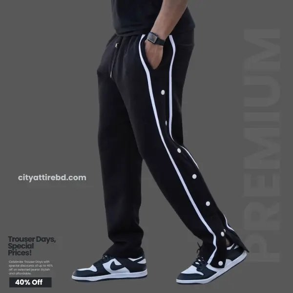 7 Button Trouser - Black