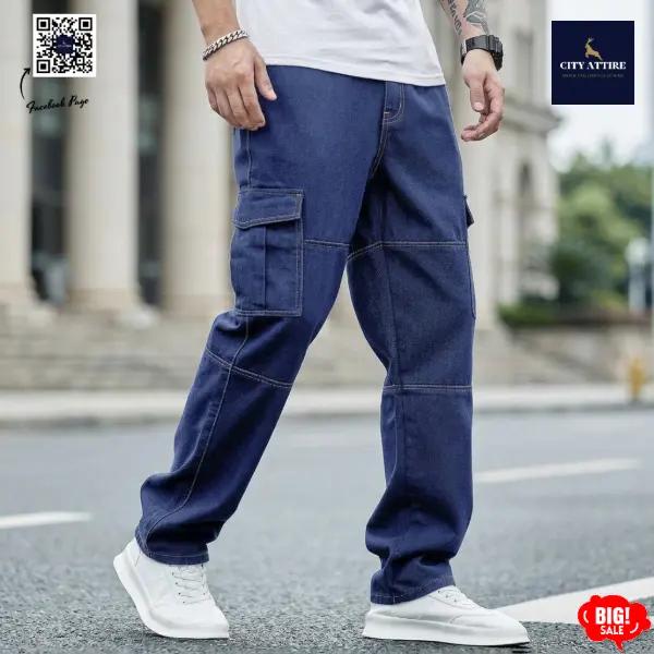 6 Pocket Jeans Trouser ( DEEP BLUE )