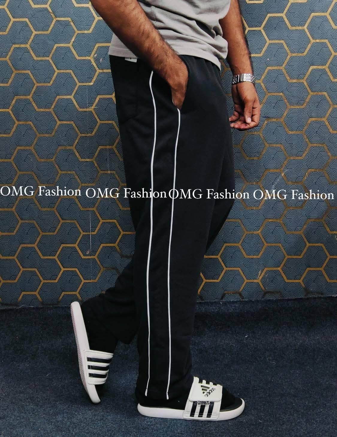 Piping 1 (Black) Cotton Joggers