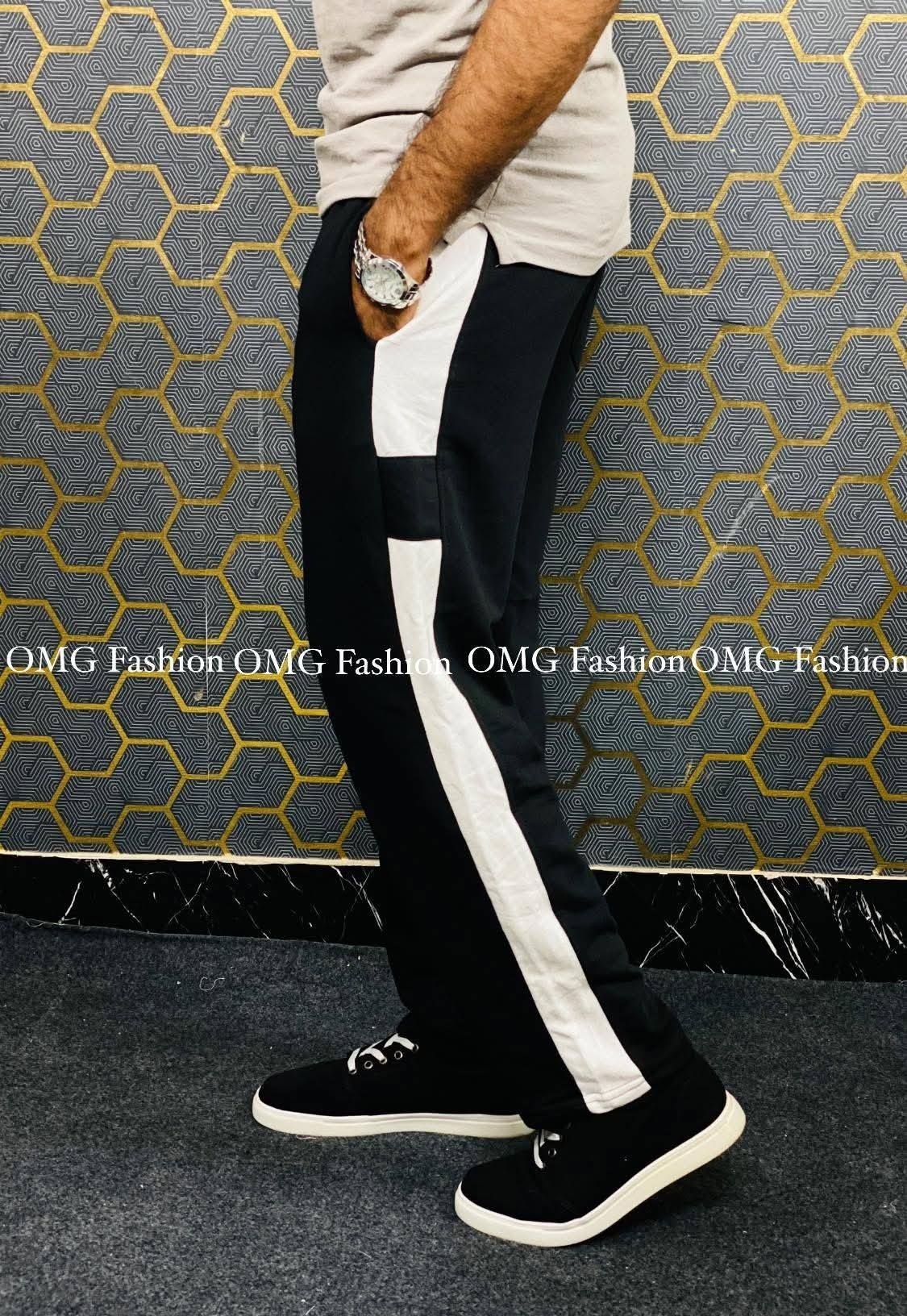 Black Bar Cotton Joggers