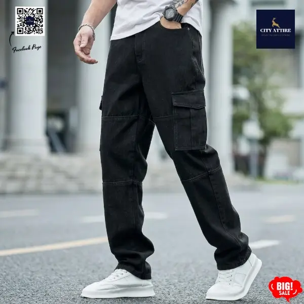 6 Pocket Jeans Trouser ( Black )