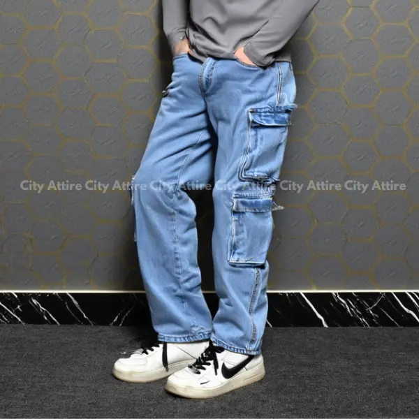 Baggy 8 Pocket Denim( Sky Blue)