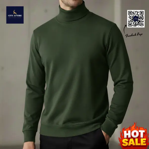 High Neck Sweater ( Bottle Green )