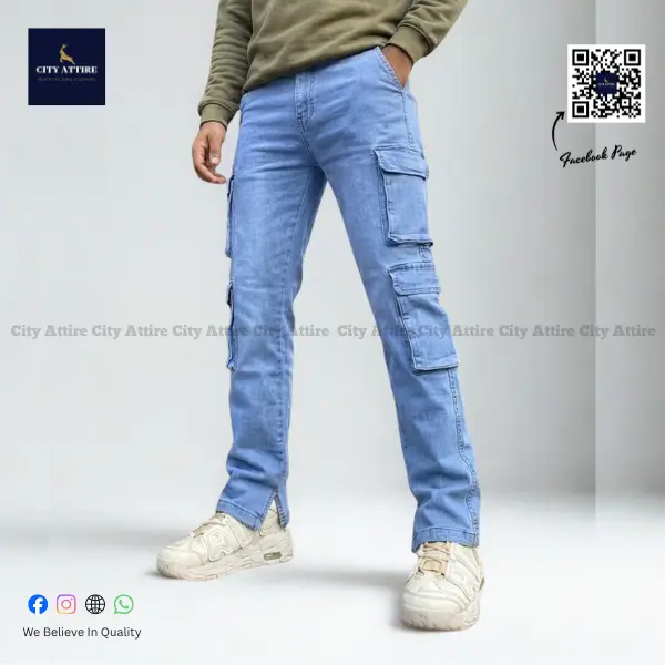 Premium 8 Pocket Bootcut (Light Blue)