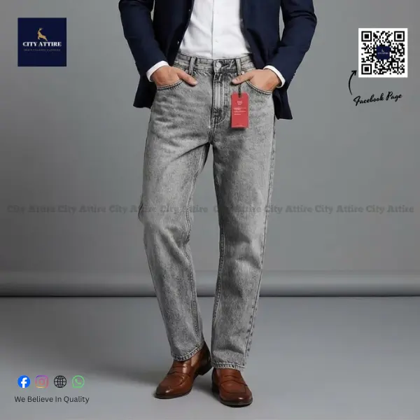 4 Pocket Baggy Jeans - Light Ash Stone Wash