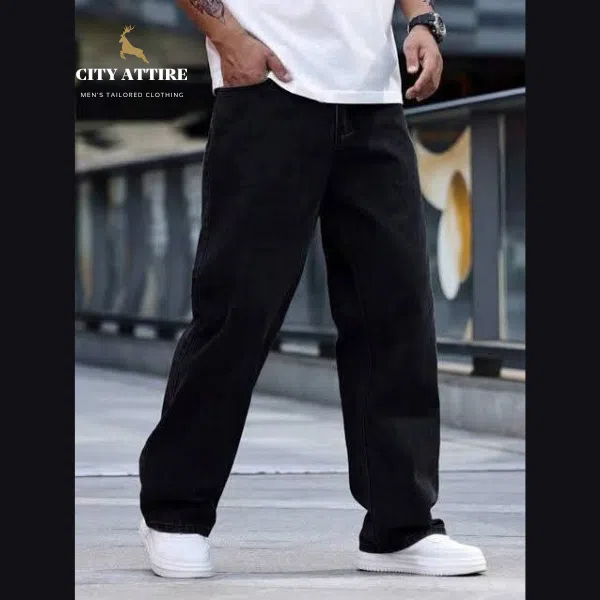4 Pocket Baggy Jeans Black